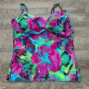 La Vie En Rose Floral Tankini Top